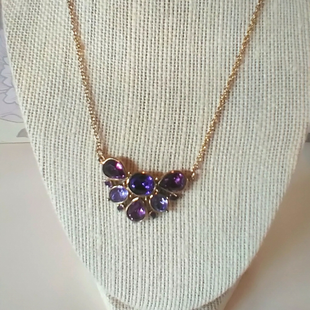Pretty Amethyst Coloured Necklace signed NRT. Vintage